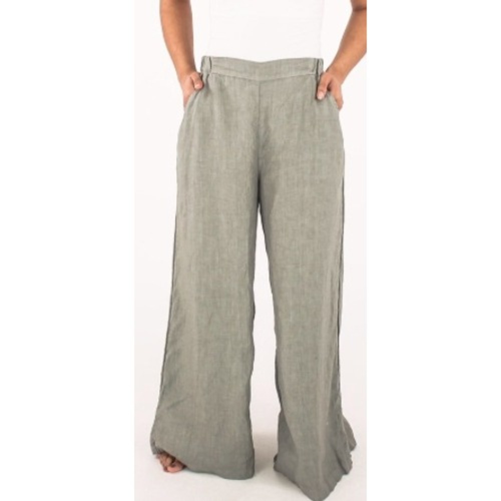 CP Shades Pants Cotton Wide Leg Pockets Light Green Gray Size XS